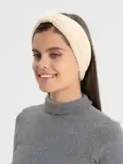 Молочный повязка на голову теплая вязаная утепленная с мехом