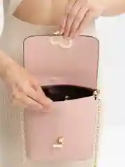 Розовый женская сумка на плечо, кожаная
