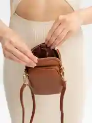 Коричневый сумка через плечо, женская