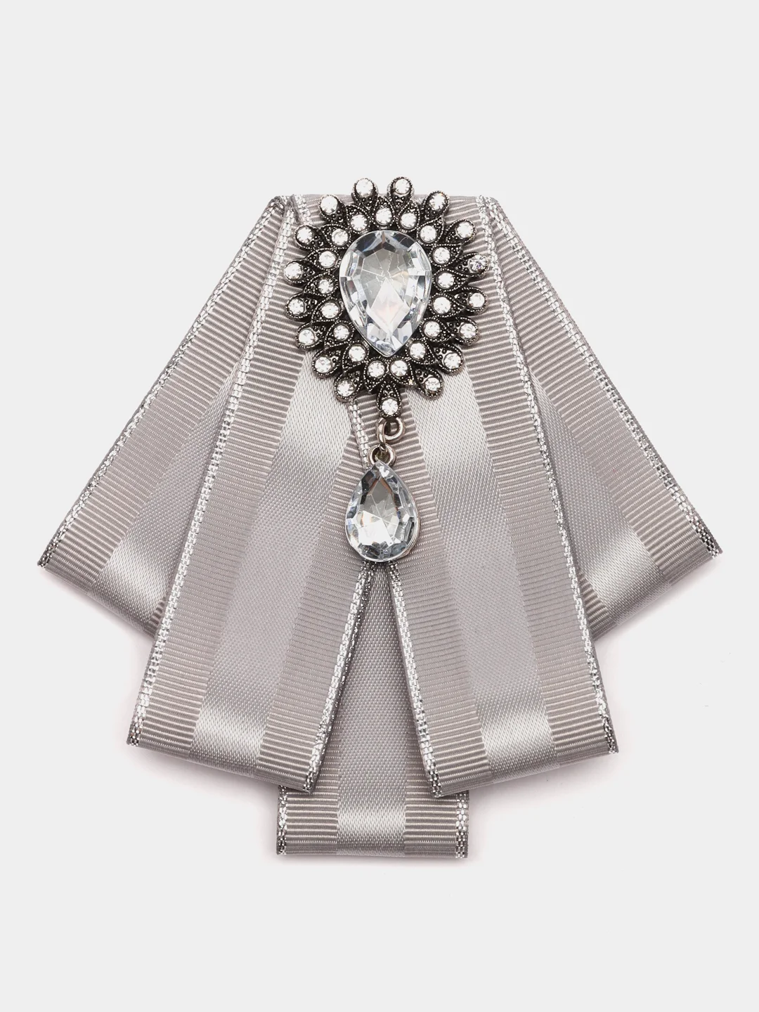 Серый брошь школьная, офисная, 7 цветов, ручная работа