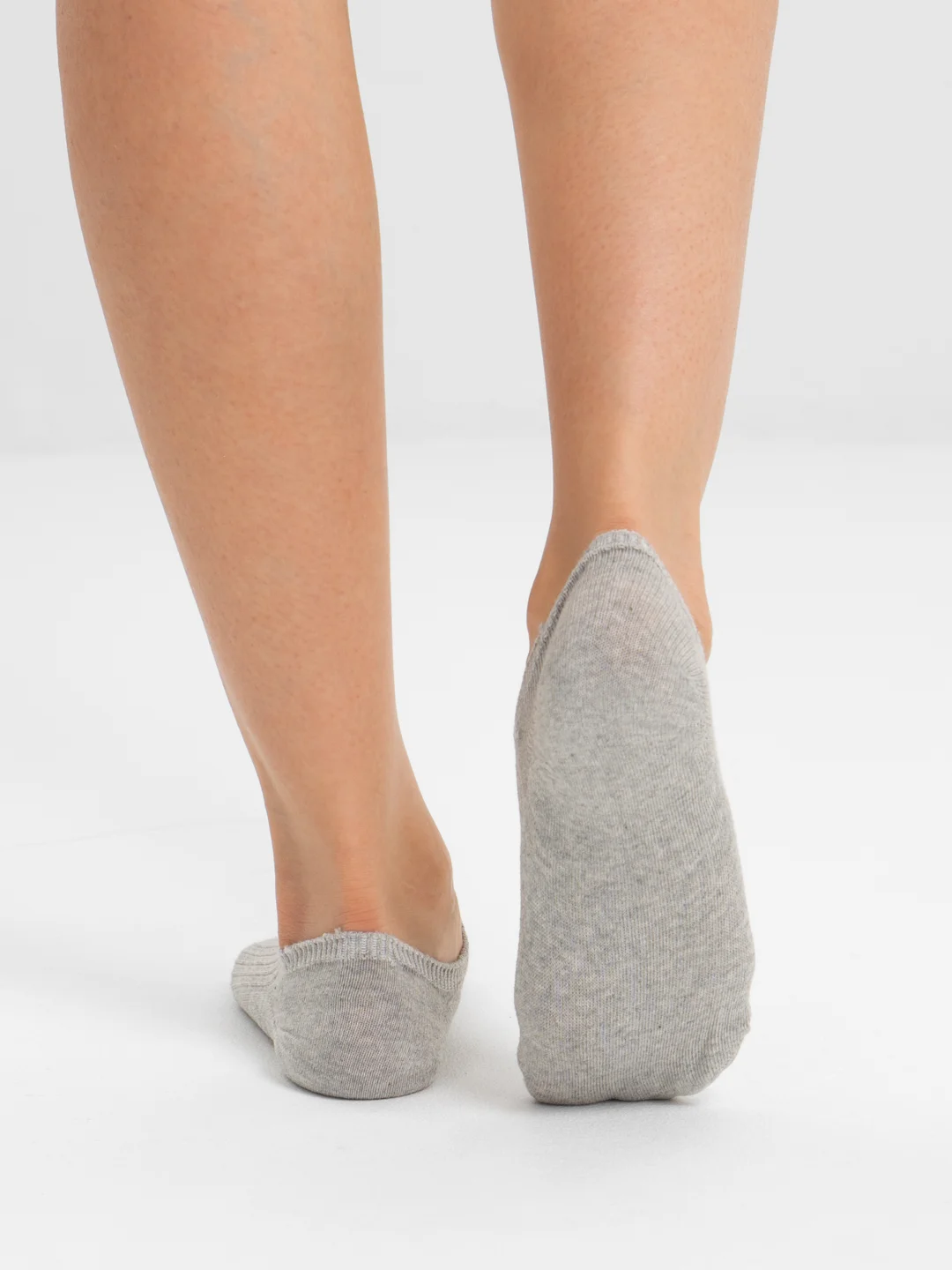 Серый носки женские короткие с силиконовой вставкой POOPSOCKS, цветные