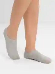 Серый носки женские короткие с силиконовой вставкой POOPSOCKS, цветные