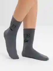 Серый женские носки со смайликами