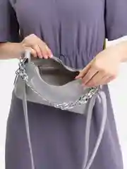 Серый сумка женская, через плечо, из экокожи, кросс-боди, клатч