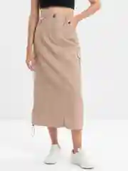 Карамельный юбка карго женская