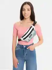 Фиолетовый сумка-бананка на пояс, большая, 3 кармана