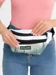 Фиолетовый сумка-бананка на пояс, большая, 3 кармана