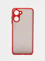 Красный чехол для Realme 10, Реалми 10, пластиковый, матовый, с цветными кнопками