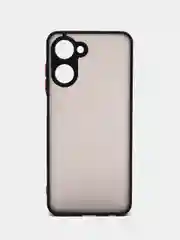 Черный чехол для Realme 10, Реалми 10, пластиковый, матовый, с цветными кнопками