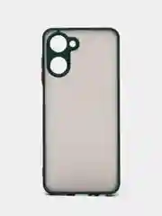 Тёмно-зелёный чехол для Realme 10, Реалми 10, пластиковый, матовый, с цветными кнопками