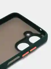 Тёмно-зелёный чехол для Realme 10, Реалми 10, пластиковый, матовый, с цветными кнопками