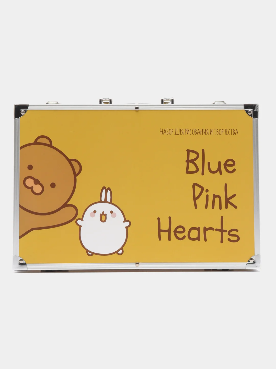 Голубой набор для рисования и творчества BluePink Hearts, 141 предмет, в чемодане