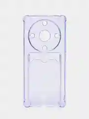 Лавандовый чехол для Huawei Honor X9a (Хуавей Хонор Х9а) прозрачный, с карманом для карты