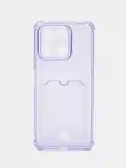 Лавандовый чехол для Huawei Honor X8a (Хуавей Хонор Х8а) прозрачный, с карманом для карты