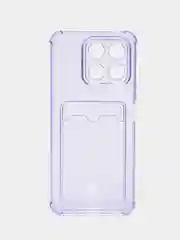 Лавандовый чехол для Huawei Honor X8a (Хуавей Хонор Х8а) прозрачный, с карманом для карты