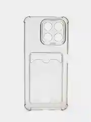 Черный чехол для Huawei Honor X8a (Хуавей Хонор Х8а) прозрачный, с карманом для карты