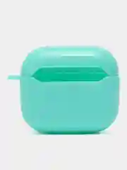 Бирюзовый чехол для AirPods 3, 10 цветов, силикон, c креплением для карабина