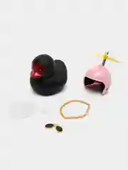 Сиреневый игрушка "Утка в шлеме и очках", с пропеллером, в машину