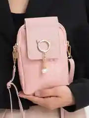 Розовый сумочка для телефона, на плечо