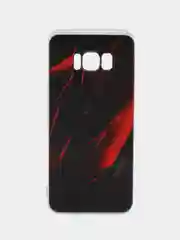 Красный силиконовый чехол на Samsung Galaxy S8 / Самсунг S8 прозрачный, с рисунком, защита камеры