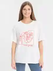 Белый футболка с абстрактным рисунком, унисекс, оверсайз