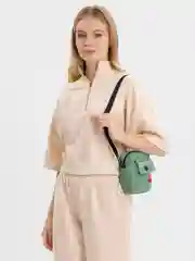 Бирюзовый сумка женская, через плечо, холщовая, с боковым карманом