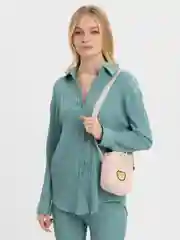 Бежевый сумка женская "Мишка", вельветовая, через плечо