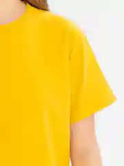 Горчичный футболка женская, мужская базовая, больших размеров, oversize, хлопковая
