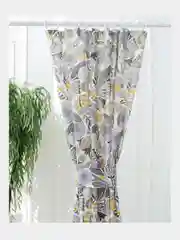 Серый комплект штор для кухни LeoHome, с подхватом, 1 штука