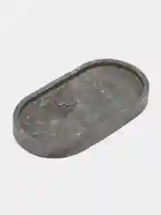 Бежевый подставка/подсвечник/поднос из гипса "Барельеф", 18*9,5*1,6 см