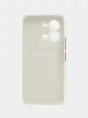 Белый чехол силиконовый для Vivo V25/V25E (Виво В25/В25Е), с карманом для карт