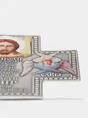 Серебряный оберег дома, икона в автомобиль "Спаси и сохрани" без основы, крест