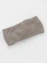 Серый меланж повязка на голову, утепленная, двухслойная, вязаная
