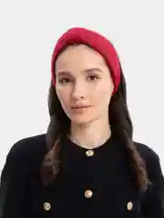 Бордовый повязка на голову вязаная