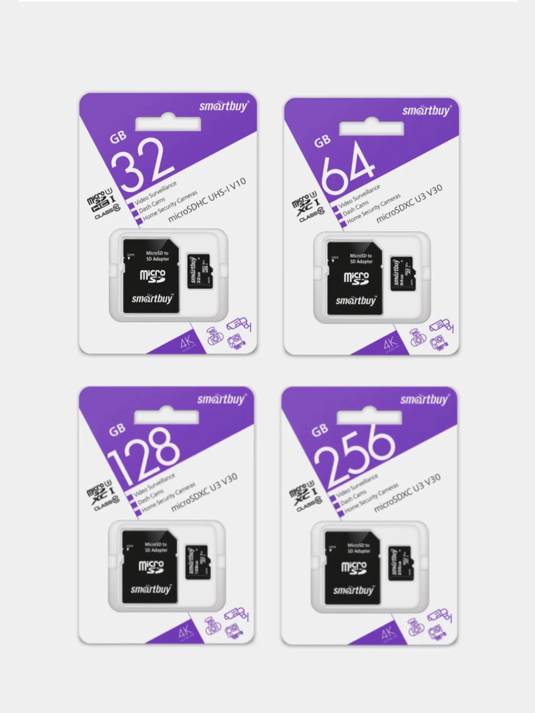 Карта памяти SmartBuy для видеорегистратора, для регистратора microSD, 32/64/128 GB, Class 10