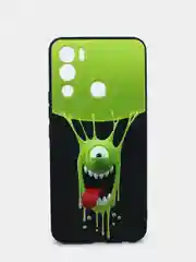 Красный чехол силиконовый с принтом и защитой камеры для Infinix HOT 12i
