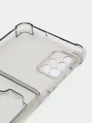 Черный чехол для Samsung Galaxy A51, Самсунг Галакси А51, прозрачный, с карманом для карты