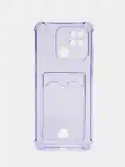Лавандовый чехол для Xiaomi Redmi 10C / Poco C40, Сяоми Редми 10С, прозрачный, с карманом для карты