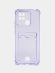 Чехол для Xiaomi Redmi 10C / Poco C40, Сяоми Редми 10С, прозрачный, с карманом для карты