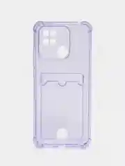 Лавандовый чехол для Xiaomi Redmi 10C / Poco C40, Сяоми Редми 10С, прозрачный, с карманом для карты