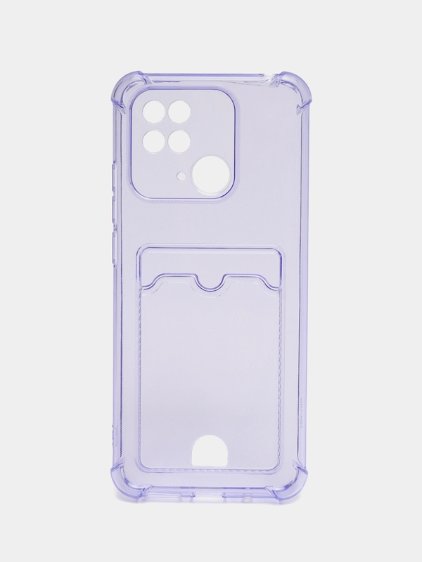 Чехол для Xiaomi Redmi 10C / Poco C40, Сяоми Редми 10С, прозрачный, с карманом для карты