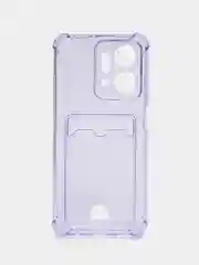 Лавандовый чехол для Huawei Honor X7a / Хуавей Хонор Х7а прозрачный, с карманом для карты
