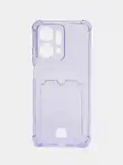 Лавандовый чехол для Huawei Honor X7a / Хуавей Хонор Х7а прозрачный, с карманом для карты