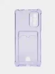 Лавандовый чехол Xiaomi Redmi Note 10 Pro, Сяоми Редми Нот 10 Про прозрачный, с карманом для карты