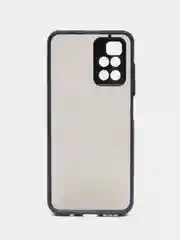 Темно-синий чехол Xiaomi Poco M4 Pro 5G, Redmi Note 11 5G, пластиковый, матовый, с цветными кнопками