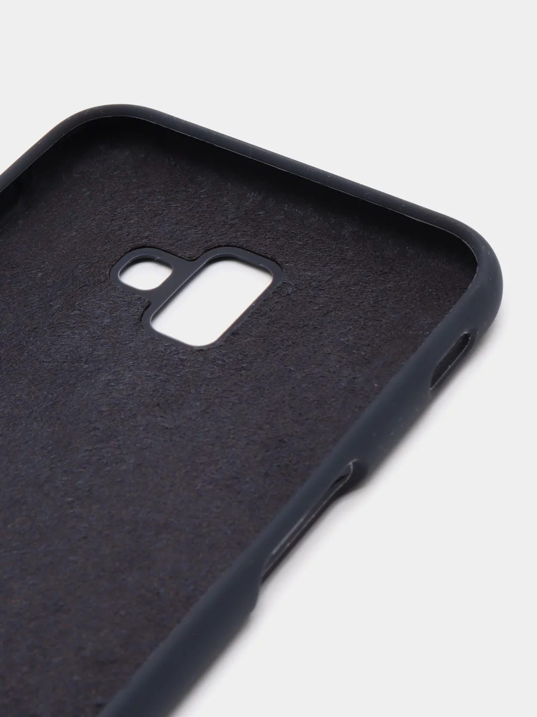 Темно-синий защитный силиконовый чехол Silicone Cover для Samsung J6 Plus