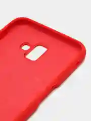 Алый защитный силиконовый чехол Silicone Cover для Samsung J6 Plus