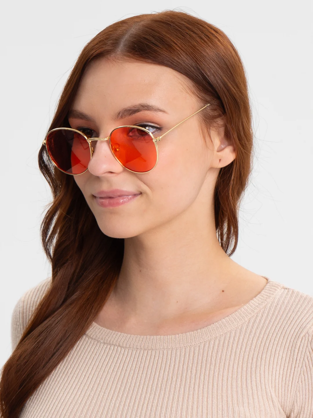 Коралловый меланж очки MIRSEE цветные, круглые