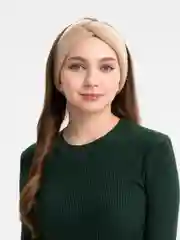 Бежевый повязка на голову с узлом женская, вязаная