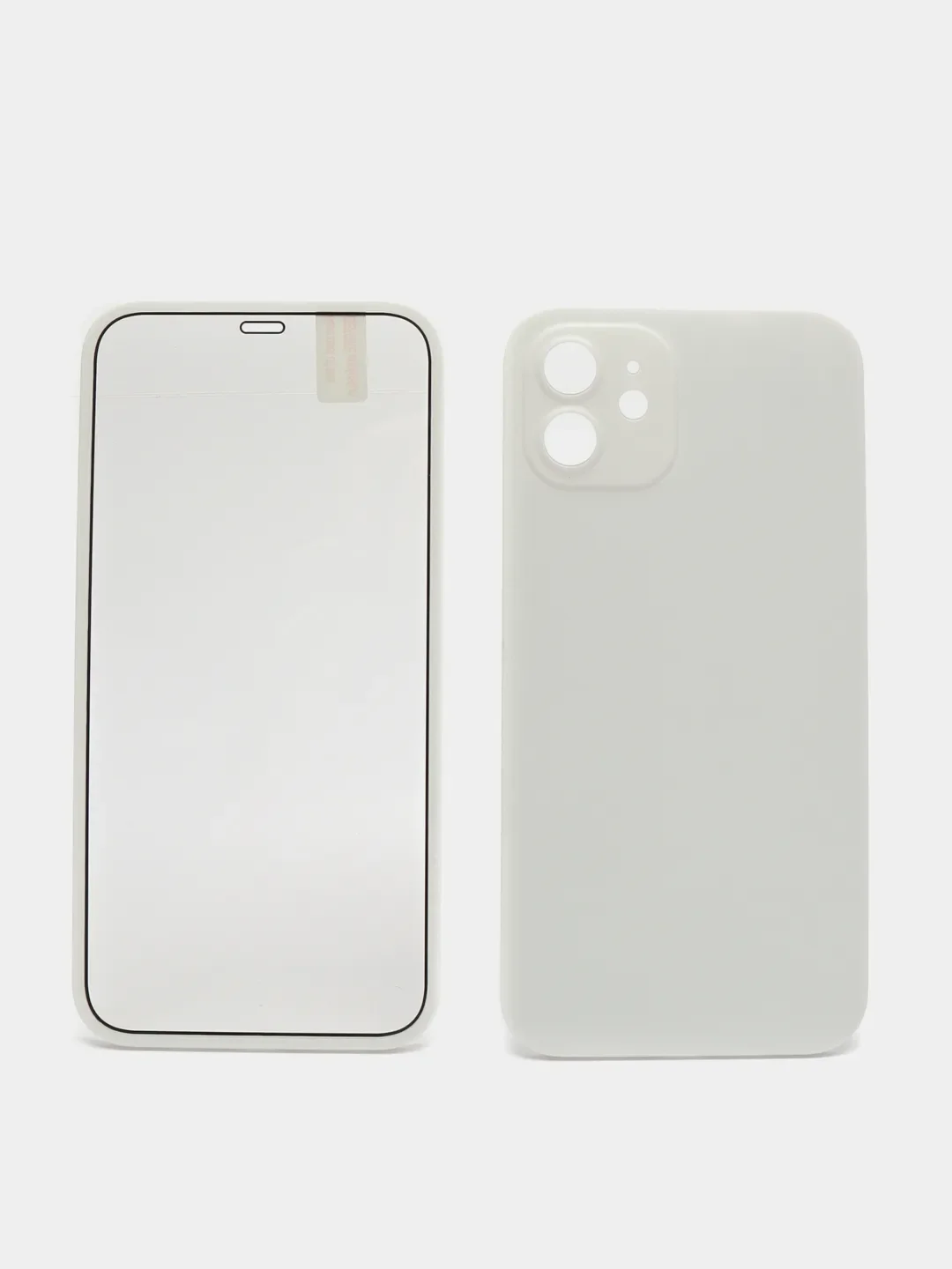 Белый чехол на Apple iPhone 12 Pro, 12 Pro Max (Айфон 12 Про Макс) 360 градусов с защитой экрана
